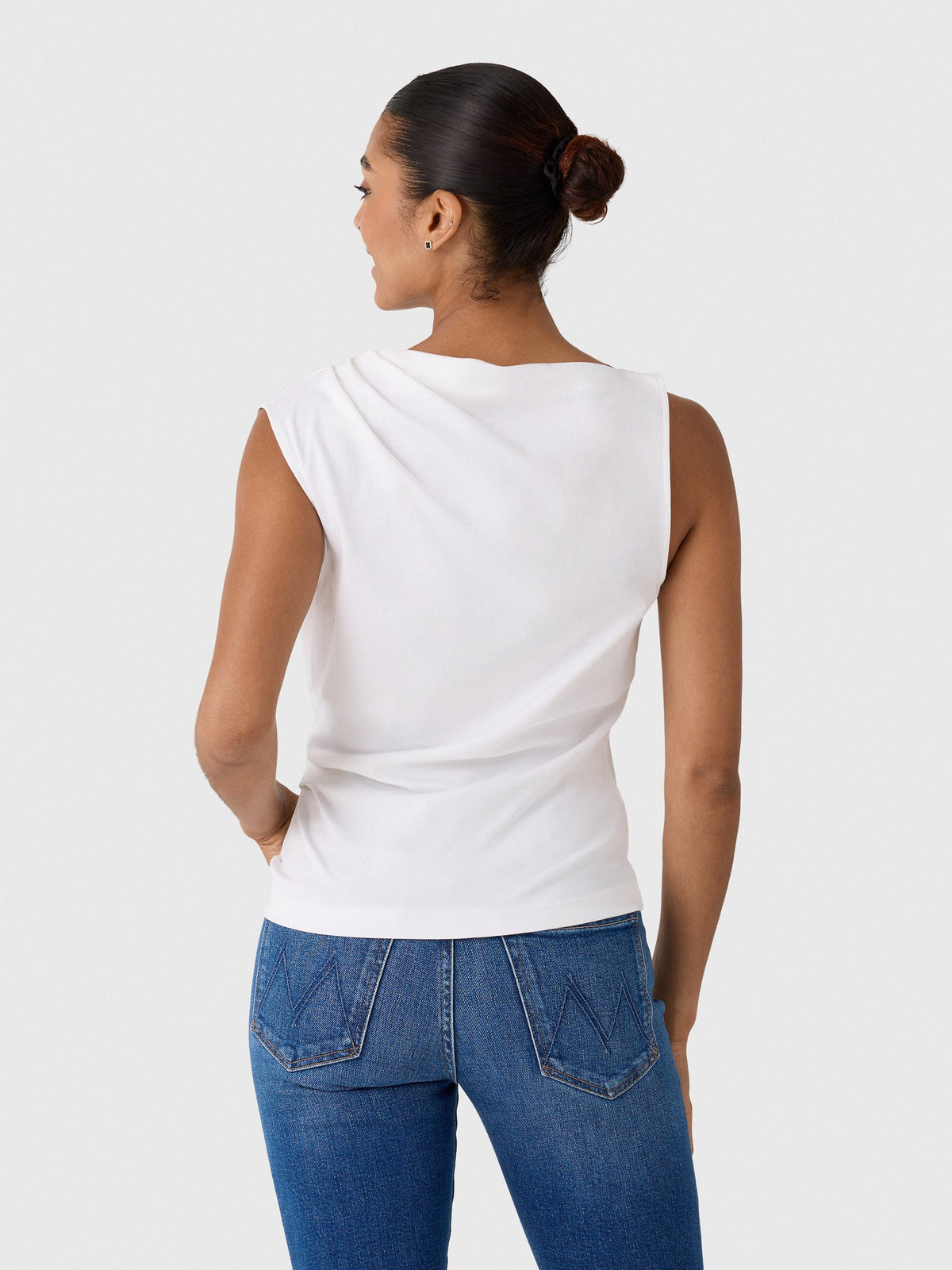 Vince Women's Pima Cotton Draped Sleeveless Top