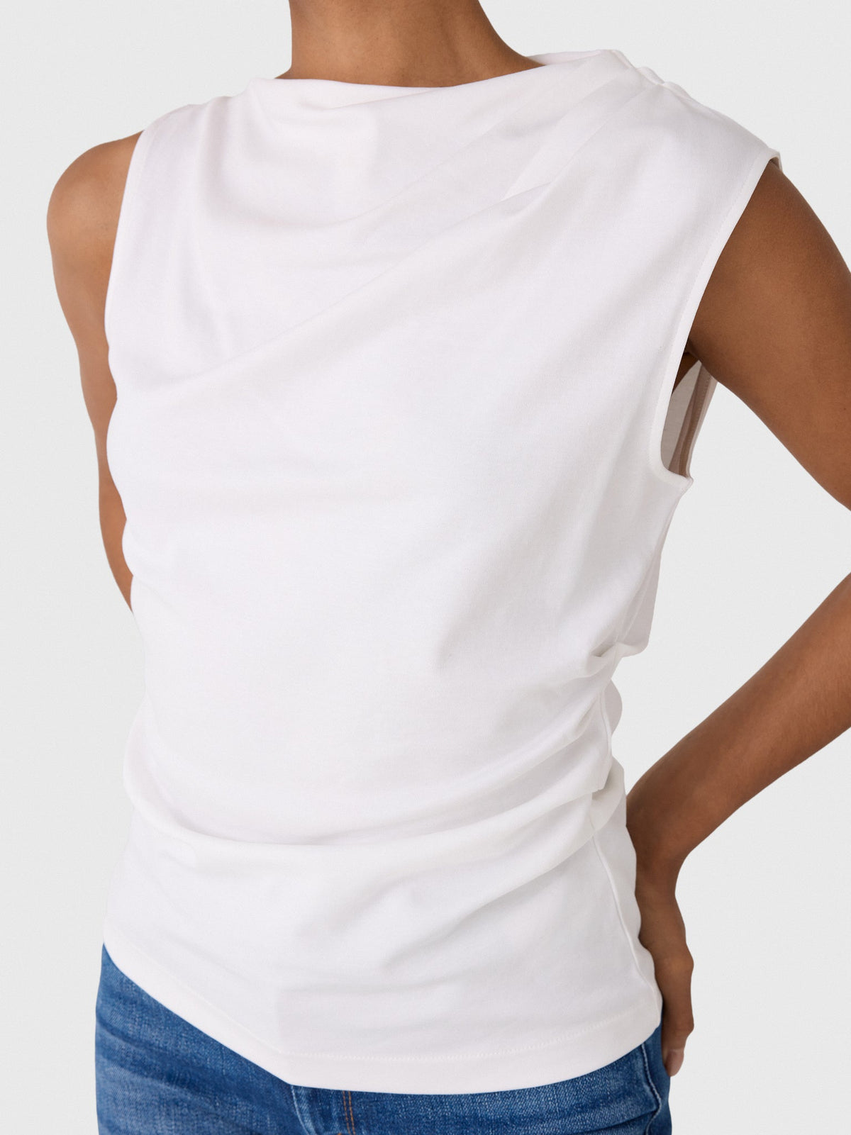 Vince Women's Pima Cotton Draped Sleeveless Top