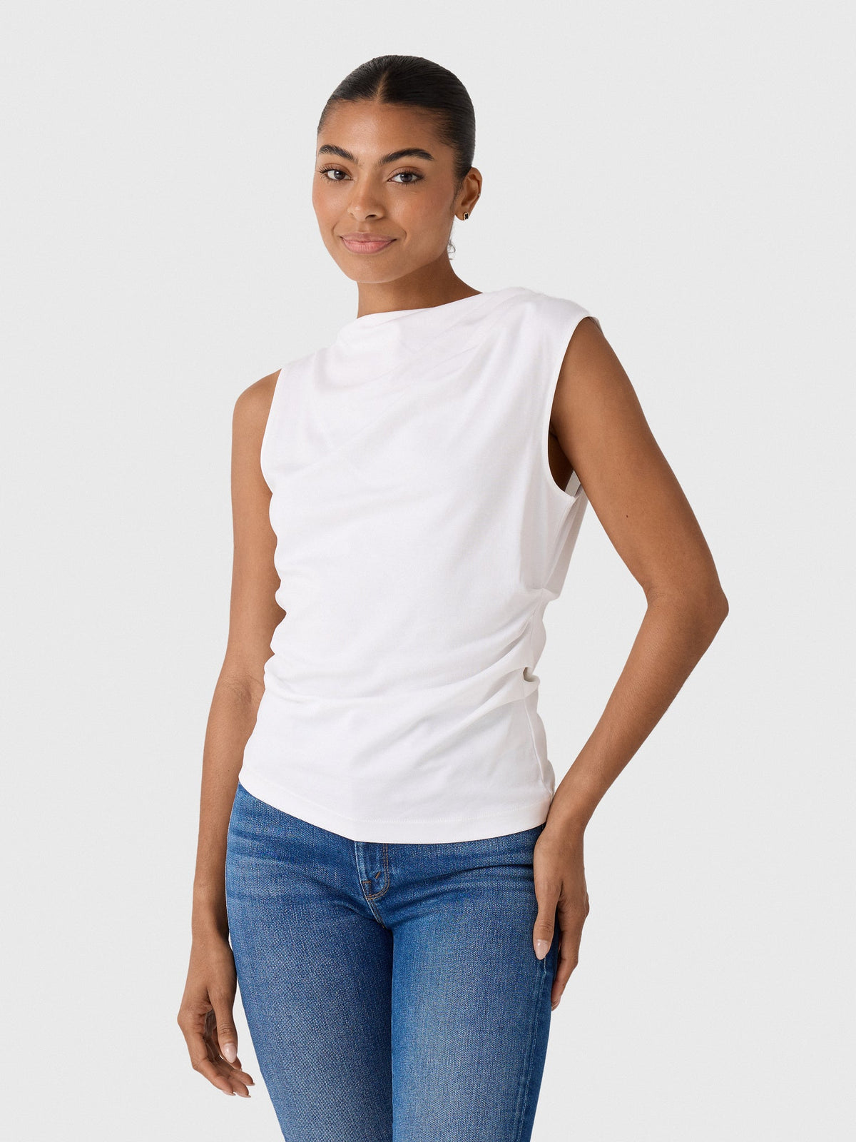 Vince Women's Pima Cotton Draped Sleeveless Top