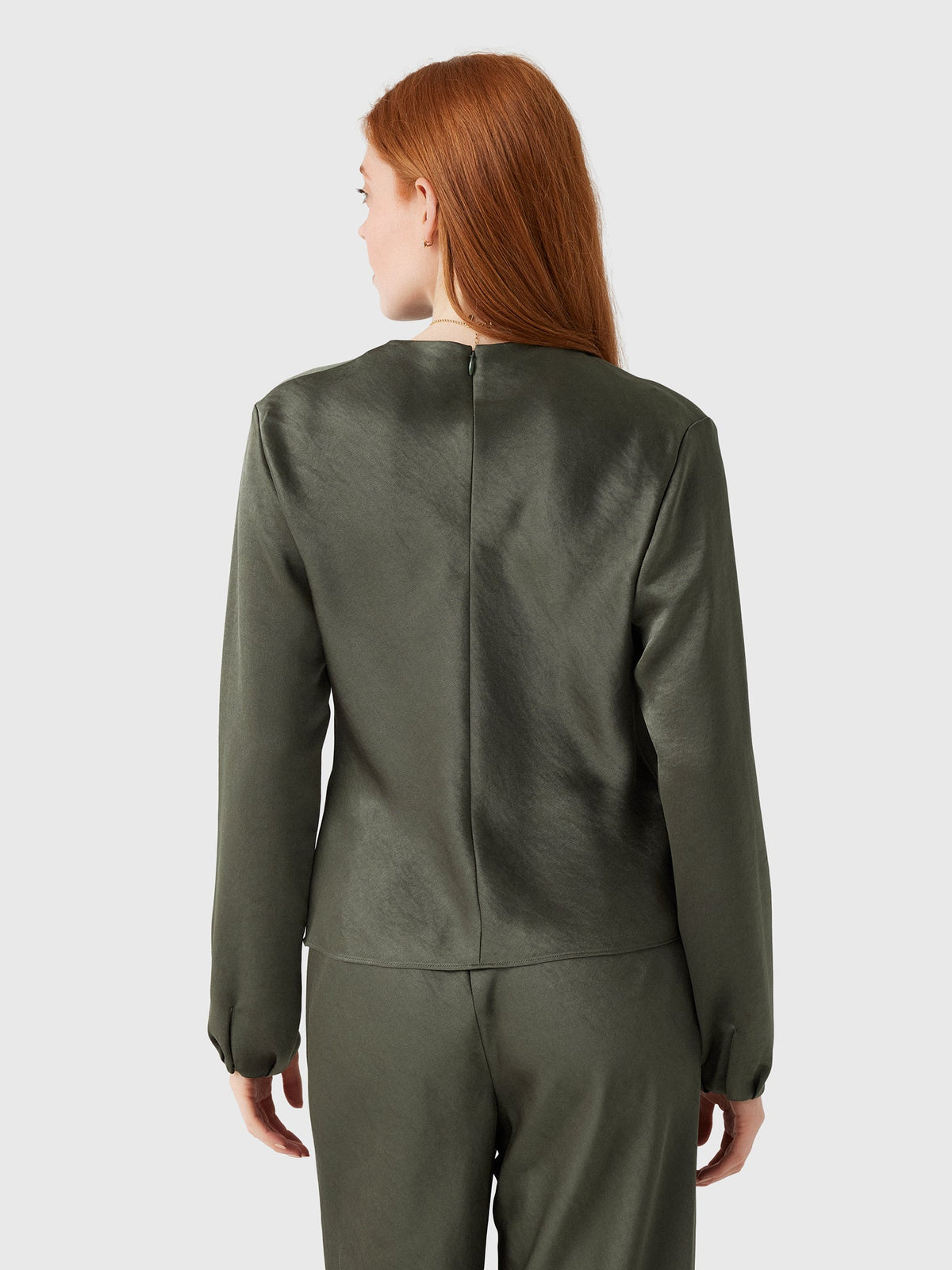 Vince Women's Satin Draped Cowl-Neck Long-Sleeve Top