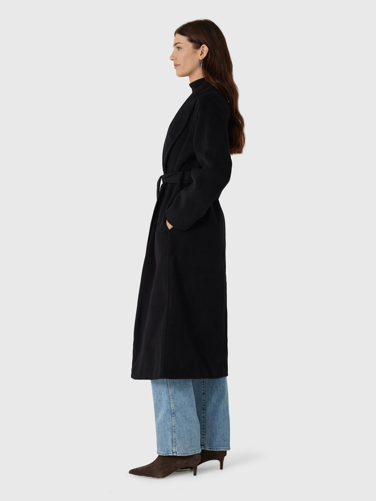 Vince Women's Wool-Cashmere Shawl-Collar Long Coat