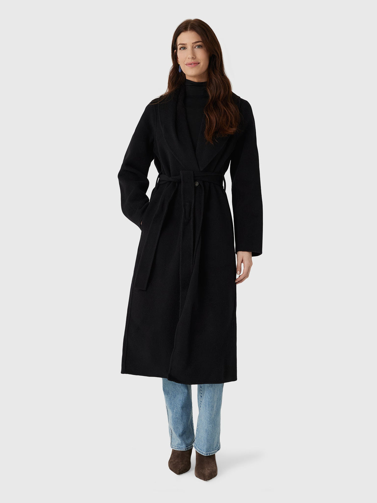 Vince Women's Wool-Cashmere Shawl-Collar Long Coat
