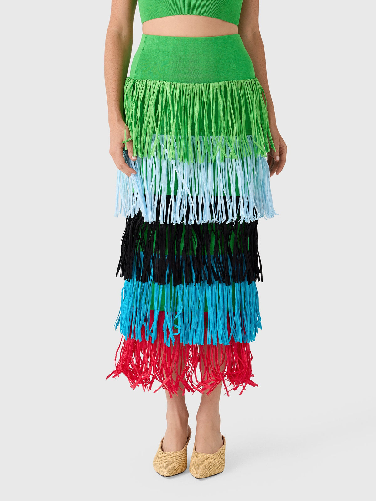 Simon Miller Women's Dio Fringe Knit Skirt