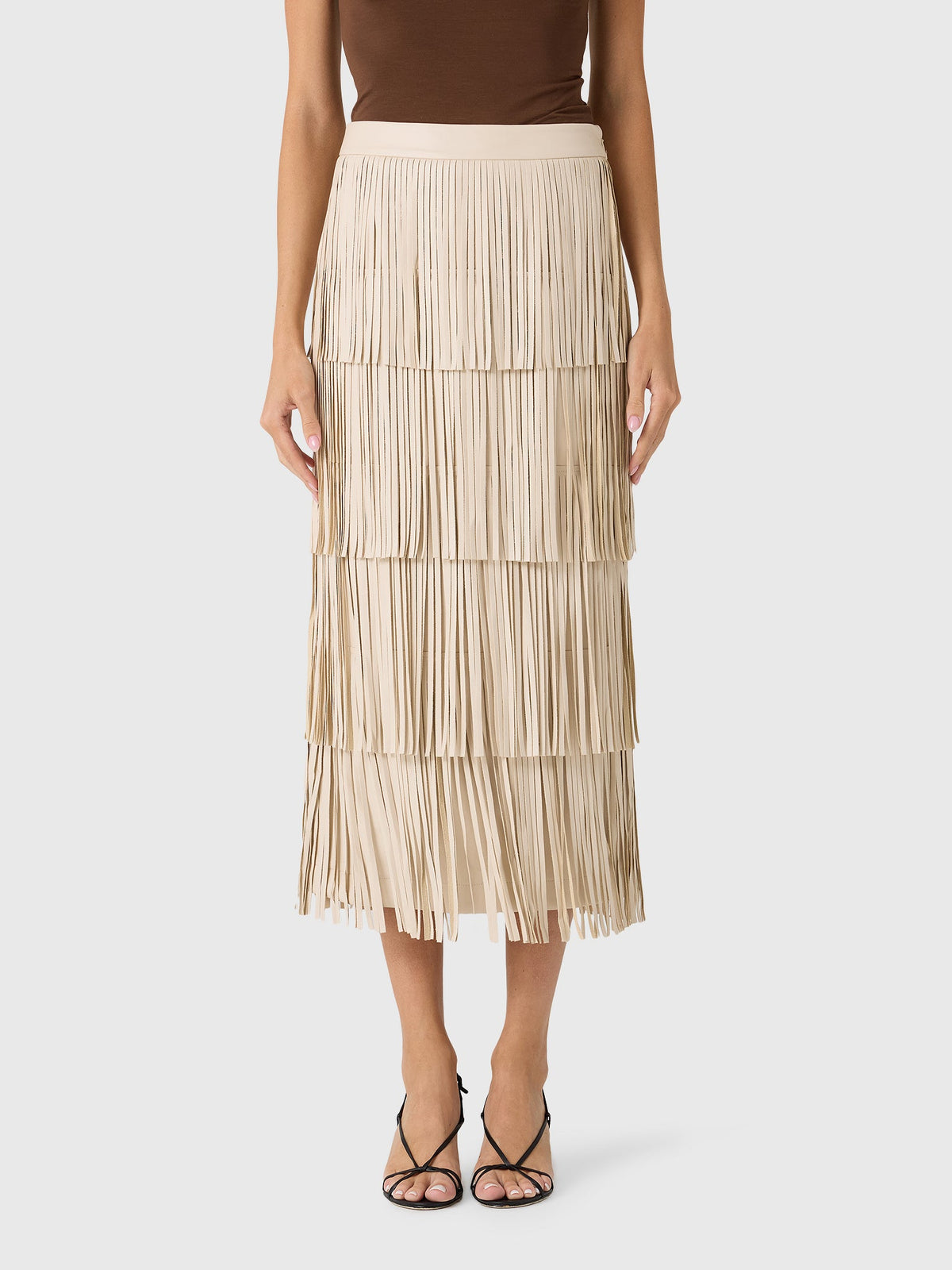 Simon Miller Women's Za Za Vegan Leather Fringe Skirt