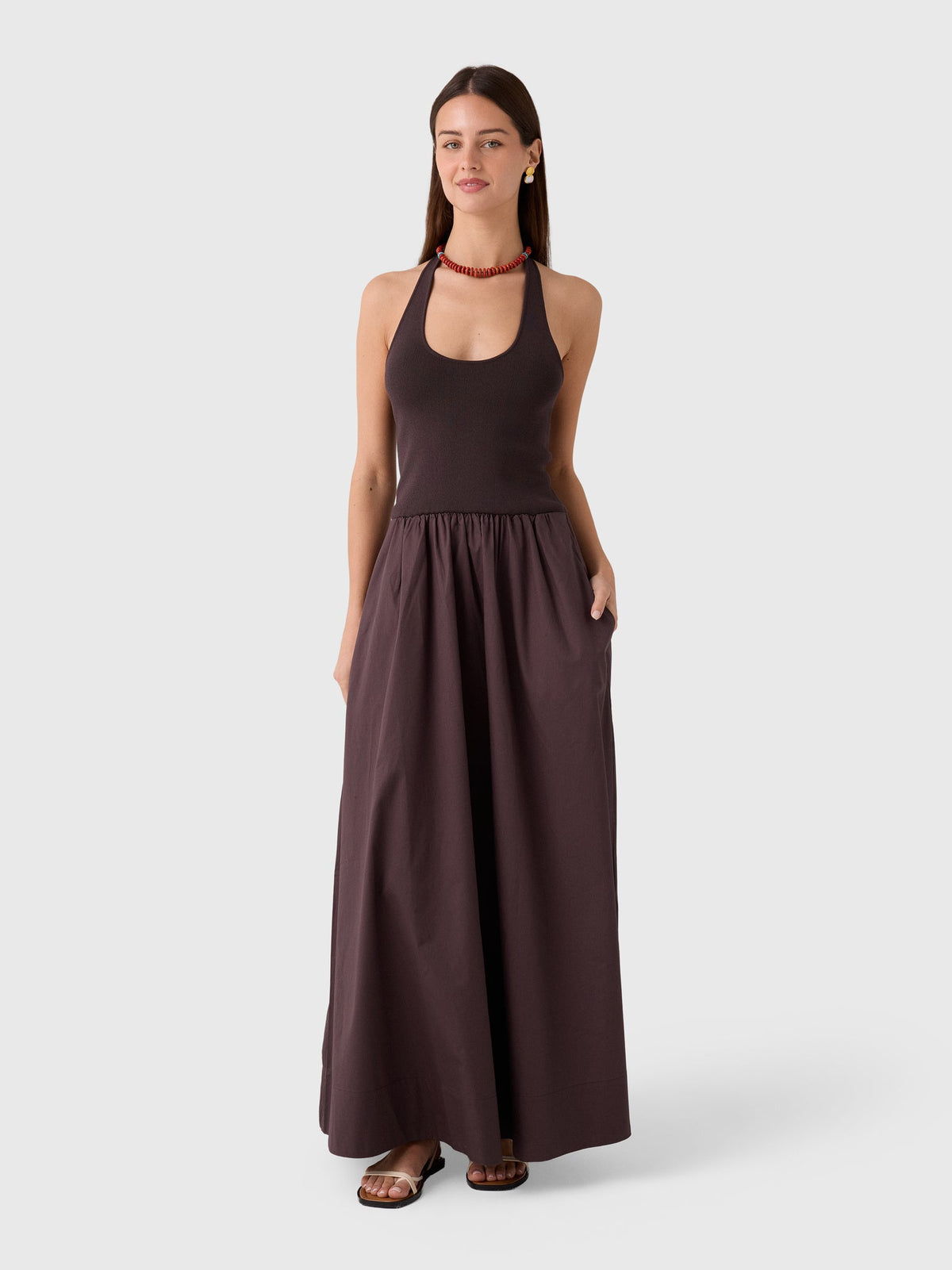 St. Agni Women's Halter Gathered Dress