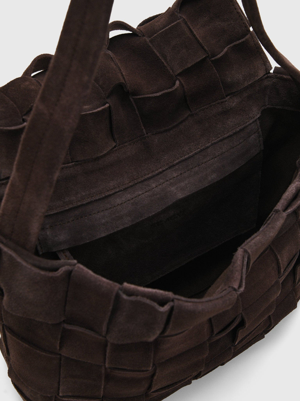 St. Agni Suede Woven Envelope Mini Tote