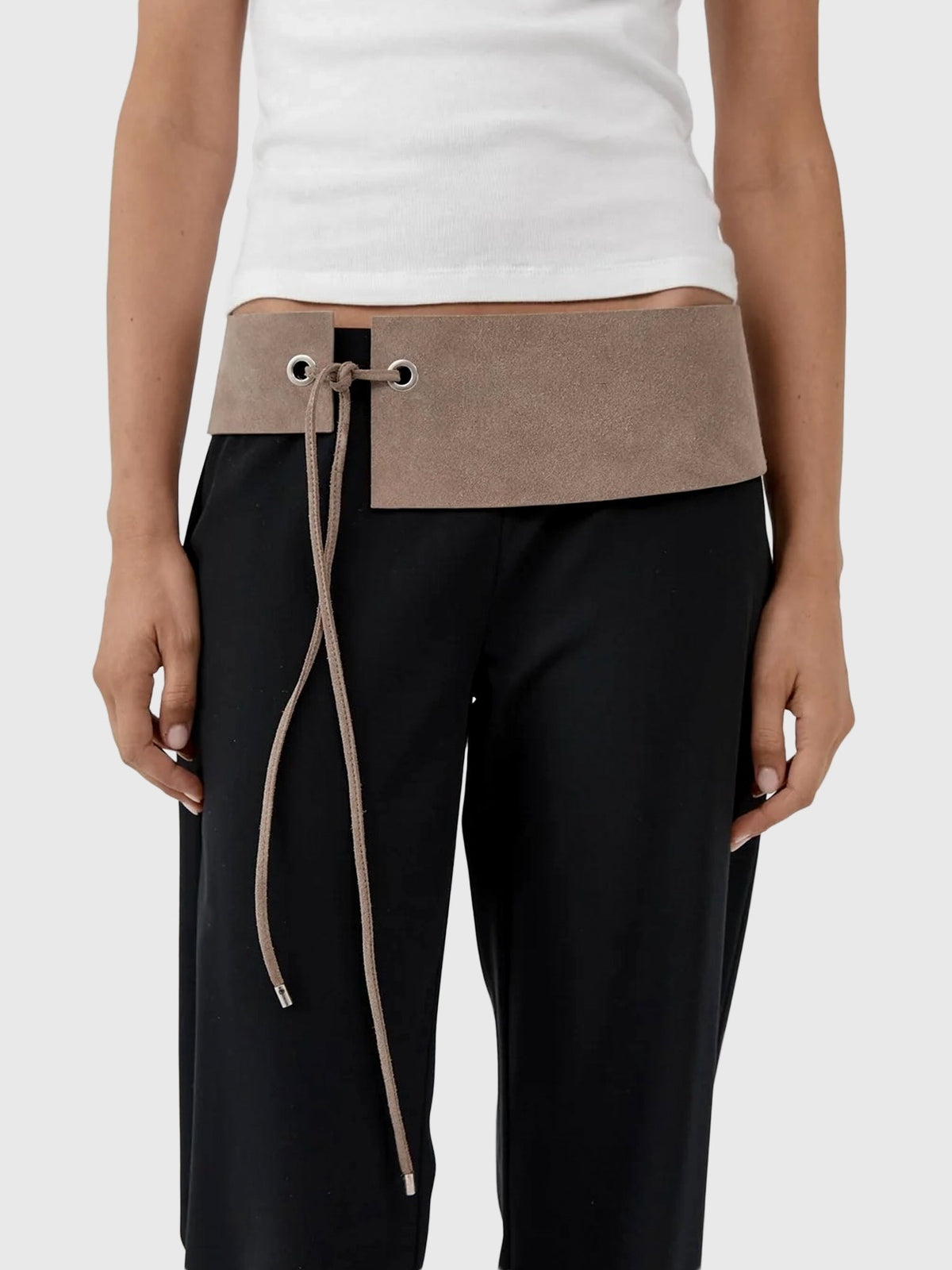 St. Agni Women's Suede Asymmetric Belt