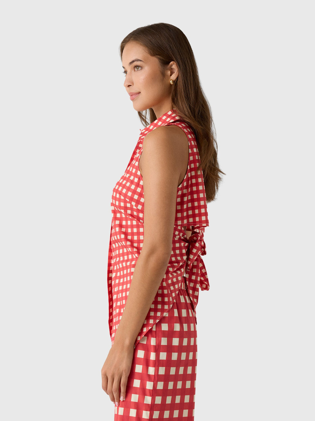 Simon Miller Women's Loch Sleeveless Poplin Button Up Top