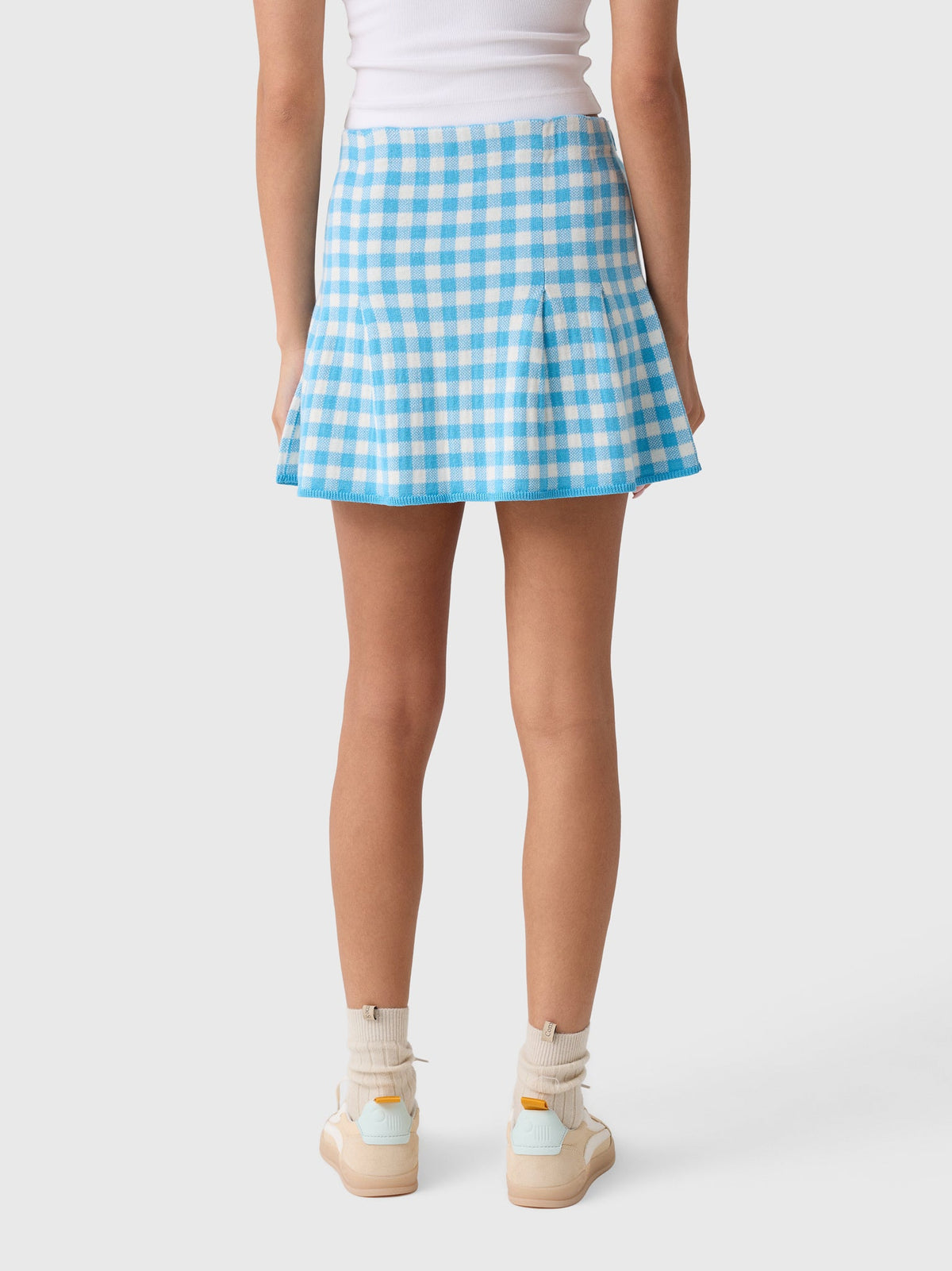 Guest In Residence Women's Gingham Pleated Skirt