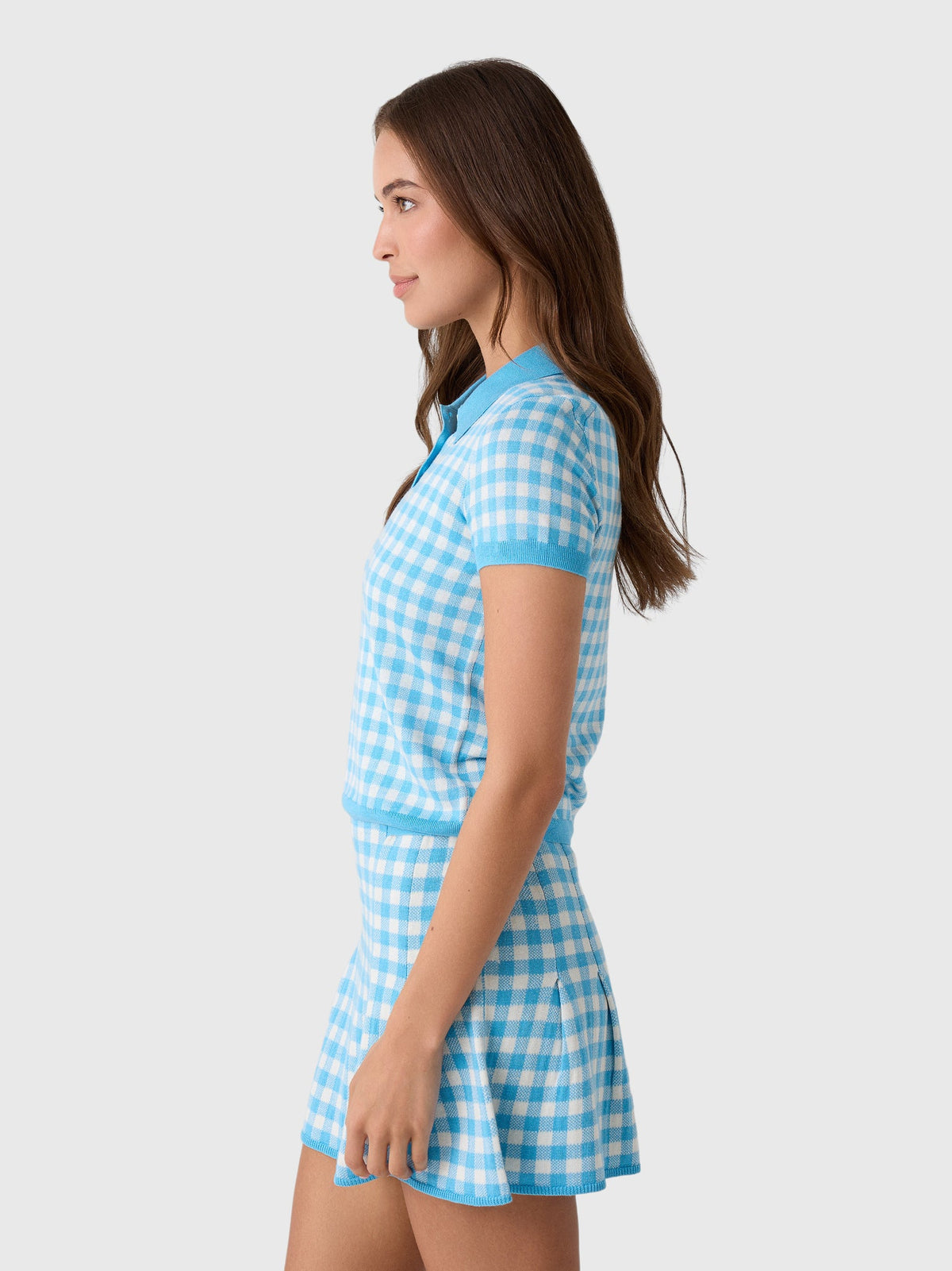 Guest In Residence Women's Gingham Shrunken Polo