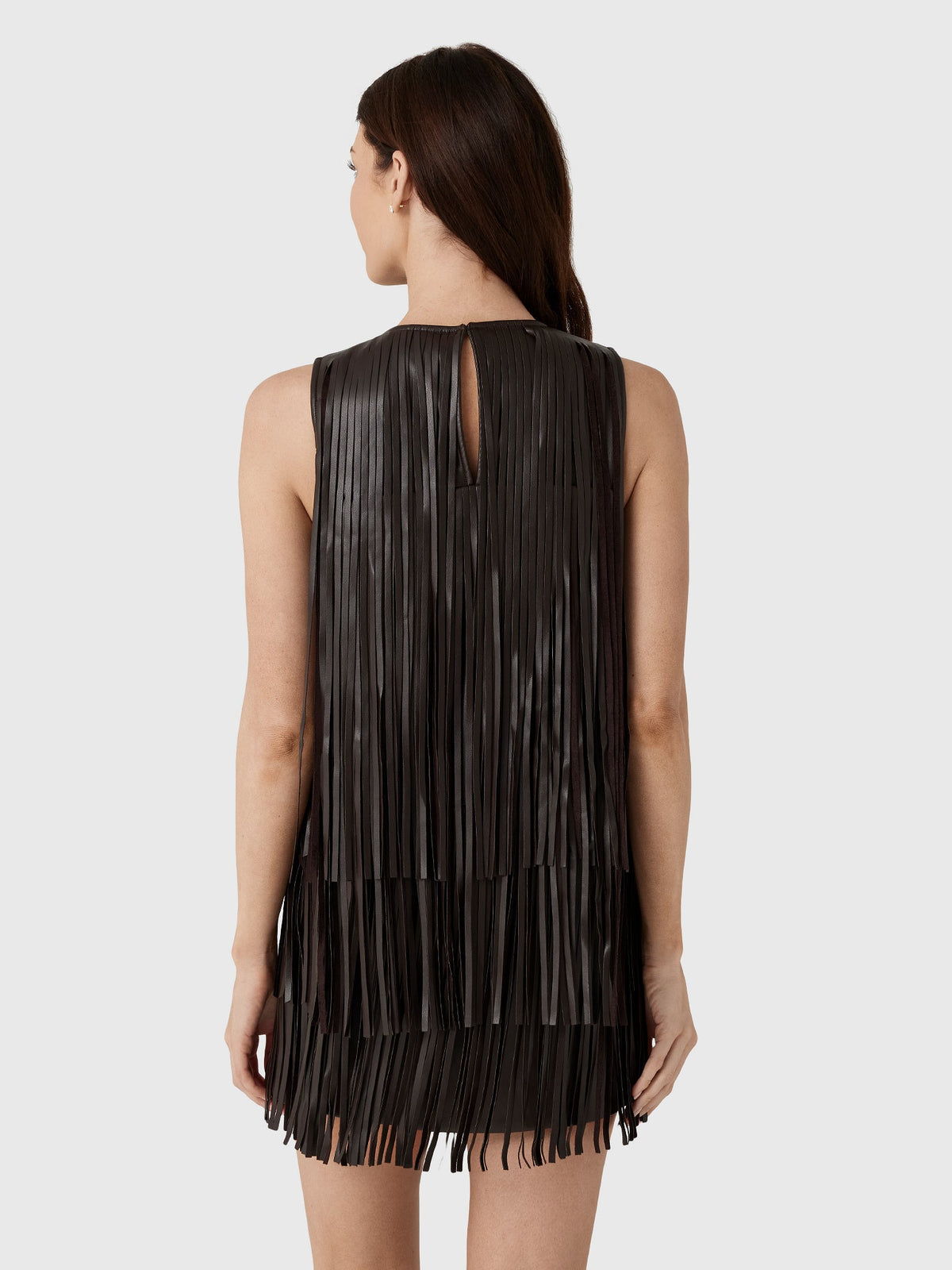 Simon Miller Women's Sina Vegan Leather Fringe Dress