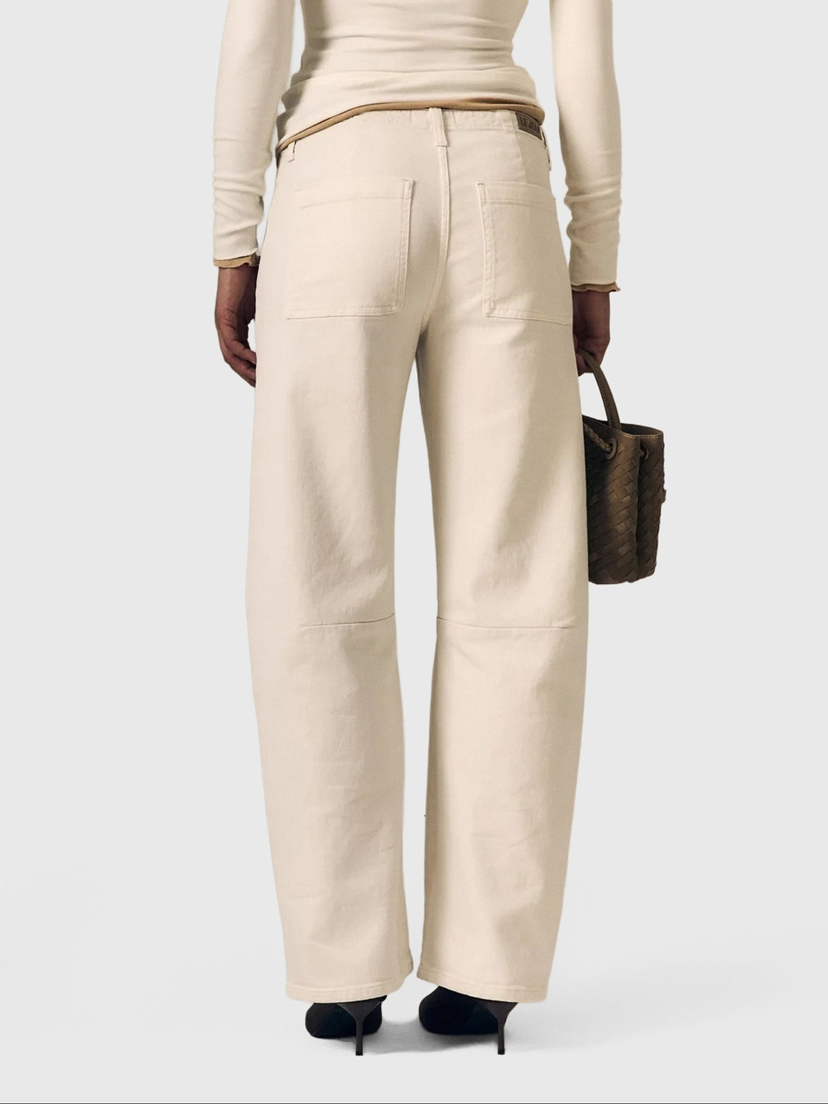 Le Jean Women's Jewel Utility Soft Barrel Long Jean