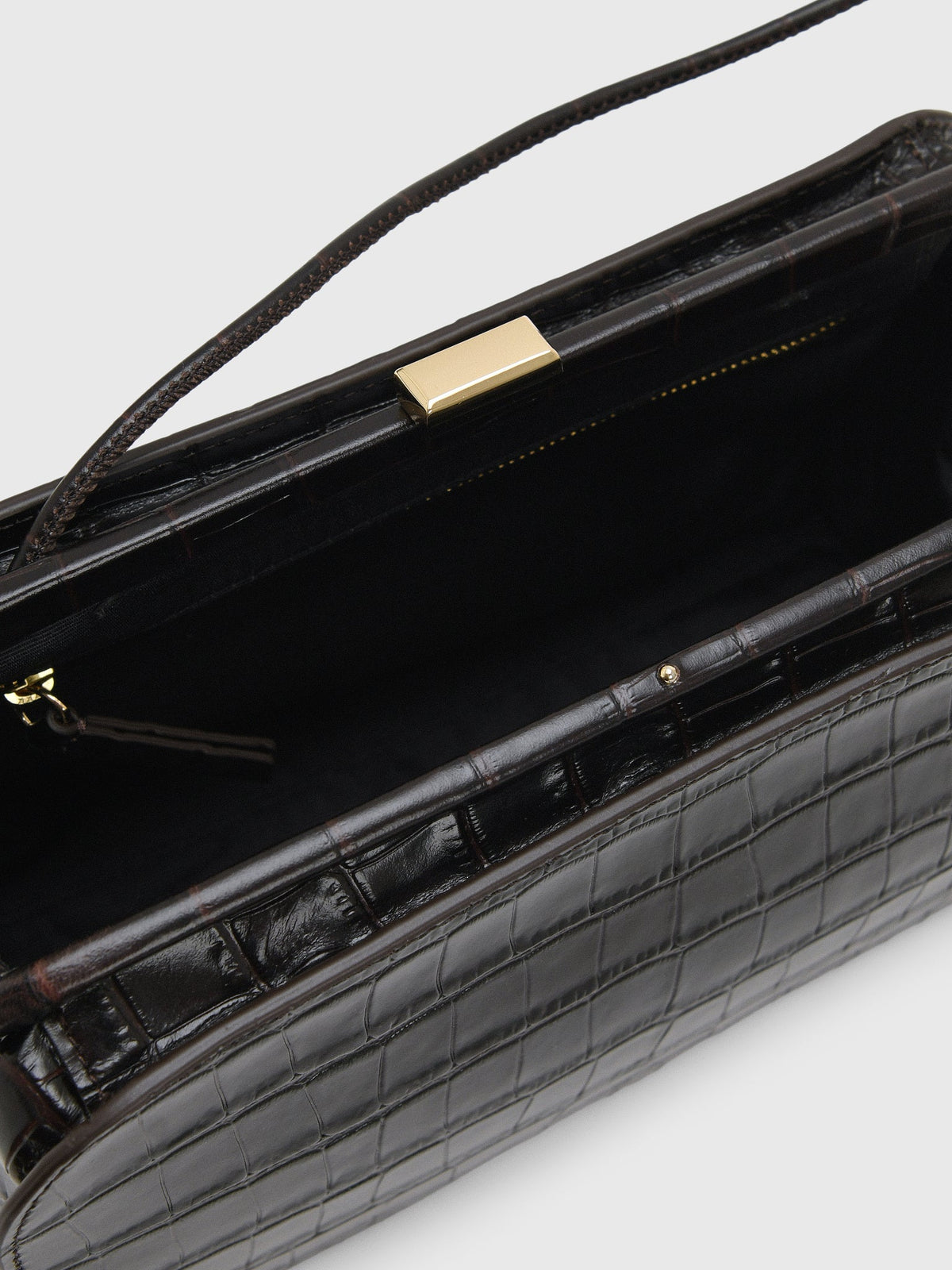 Loeffler Randall Zella Crocodile Leather Clutch