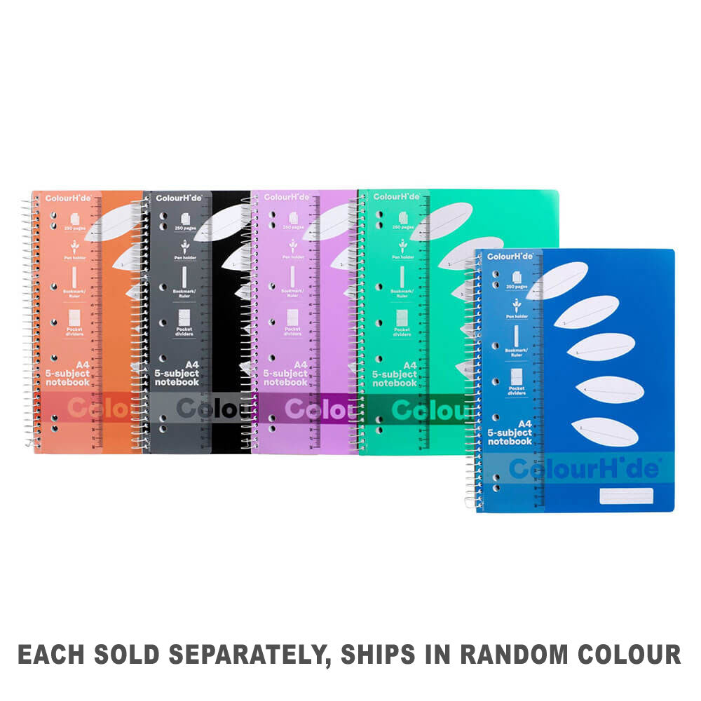 Colourhide 5 Subject Notebook A4 250 pages - 20mm