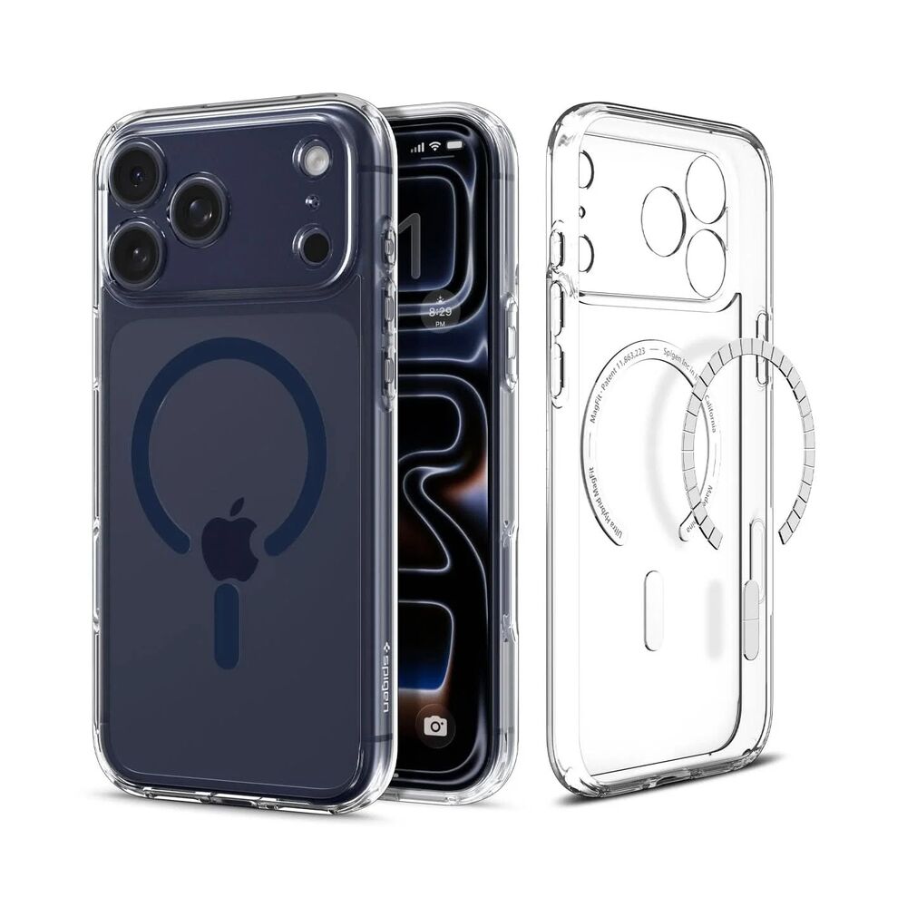 SPIGEN Ultra Hybrid MagSafe Case for iPhone 18 Pro Max/17 Pro Max (Clear Case/Deep Blue Ring)