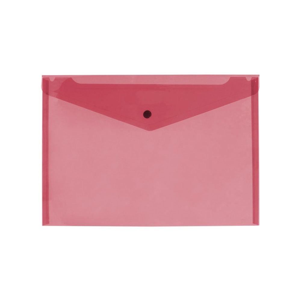 Bantex A4 Document Folder with Button - Red