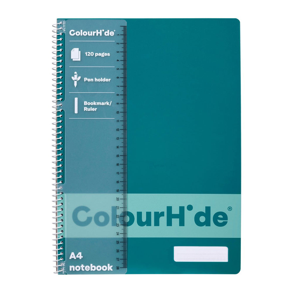 ColourHide A4 Notebook 120pg - Teal Green