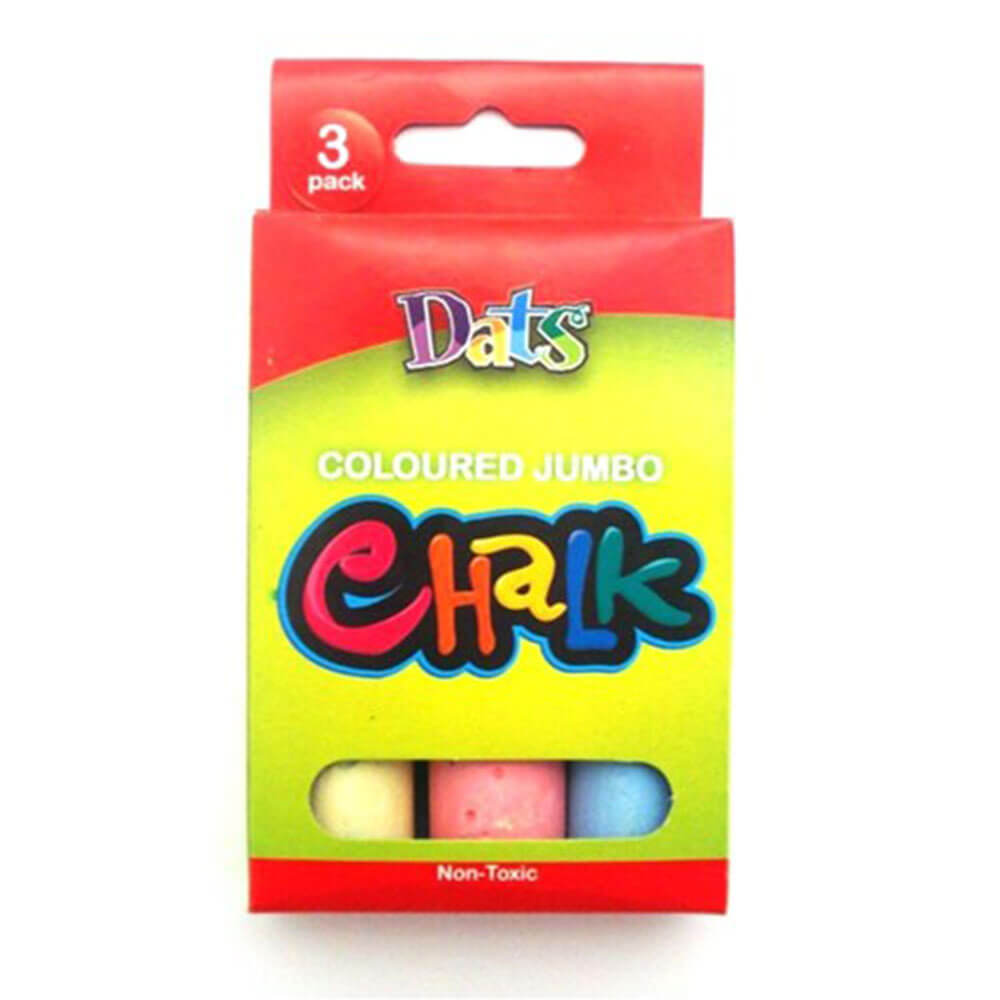 Dats Non-toxic Jumbo Chalk (3pk) - Coloured