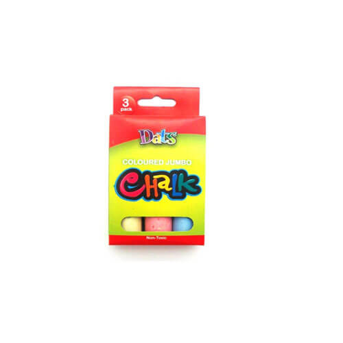 Dats Non-toxic Jumbo Chalk (3pk) - Coloured