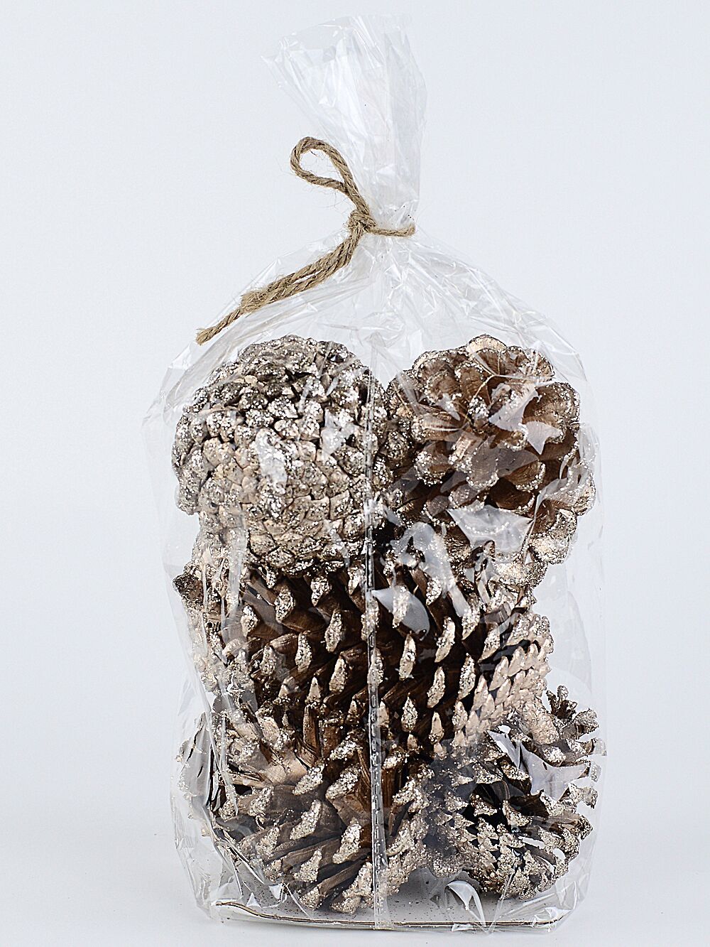 Natural Large Champagne Glittered Pinecones | 200gChampagne