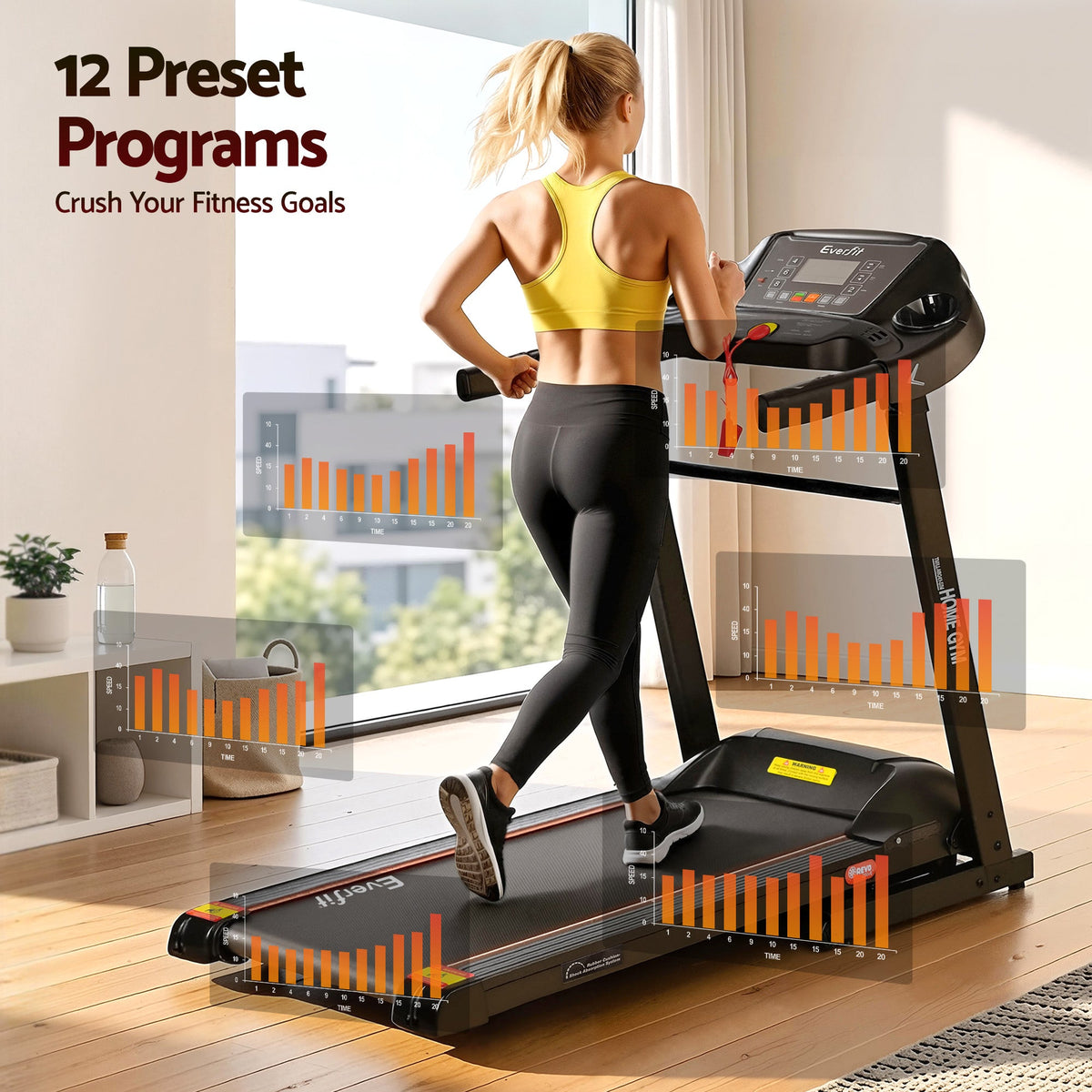 Everfit Treadmill Electric Home Gym Fitness Exercise Machine Foldable 400mm