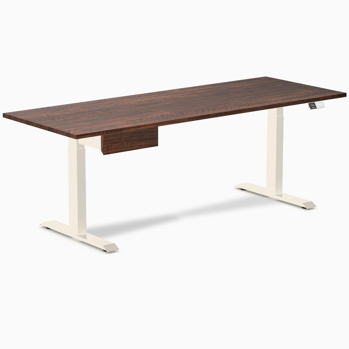 Desky Dual Softwood Standing Desk With Drawer 200cm American Rustic Pine Desktop and Wheat Frame