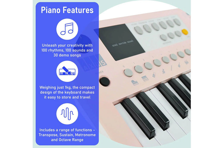 Axus Mini Keyboard 37 Key Keyboard (Pink)