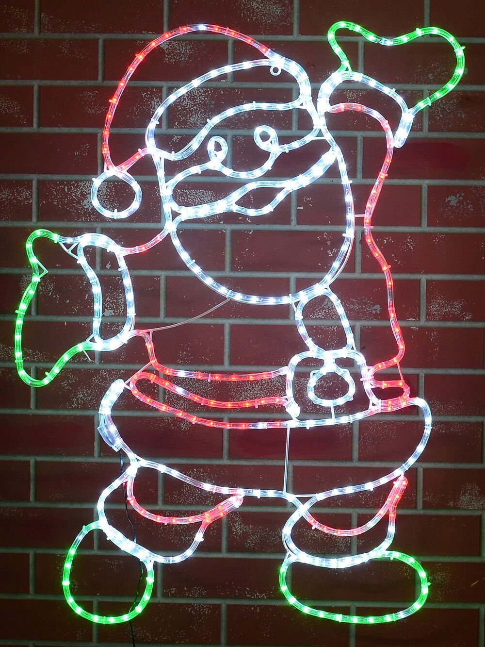 1m Jolly Posing Santa LED Rope Light Silhouette With Twinkle EffectRed & White with Green