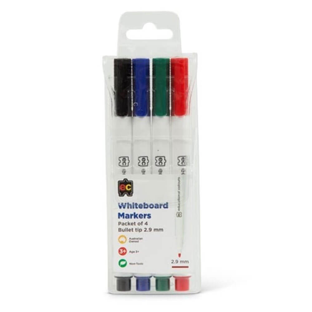 EC Bullet Tip Whiteboard Markers (4pk) - 2.9mm