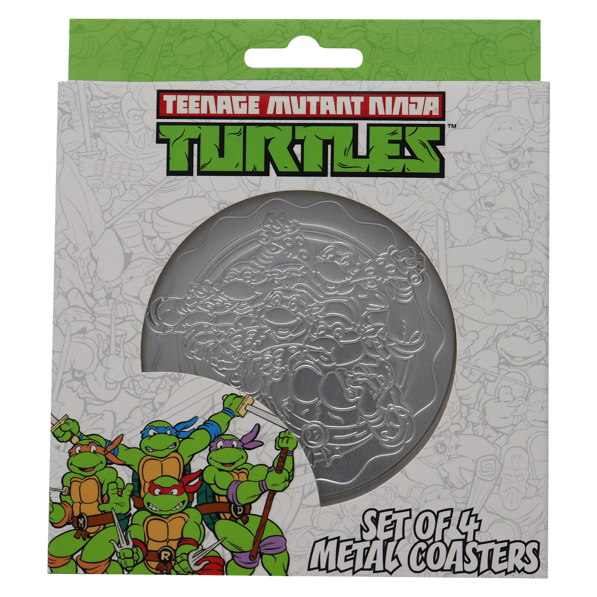 Fanattik Teenage Mutant Ninja Turtles Set of 4 Embossed Metal Coasters
