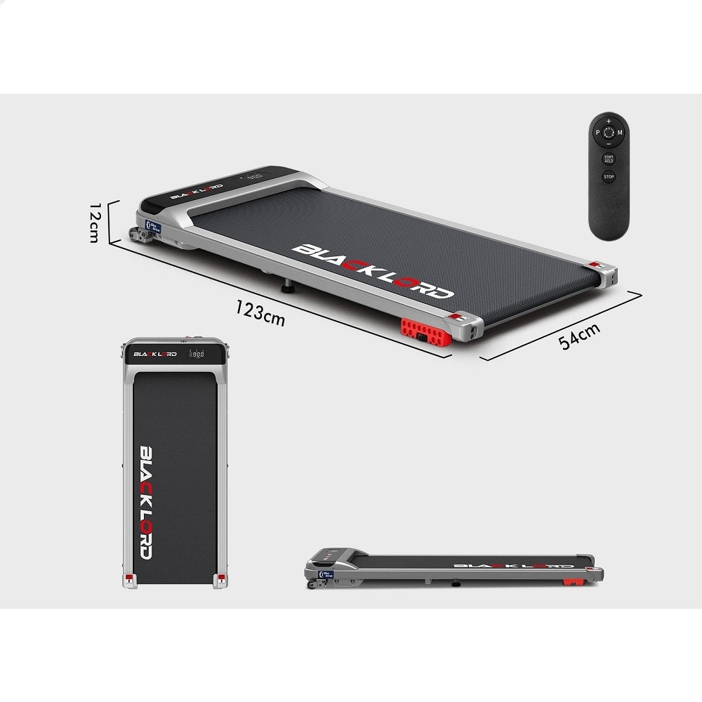 BLACK LORD Treadmill Electric Walking Pad Home Office Gym Fitness Incline MS2 (Silver)