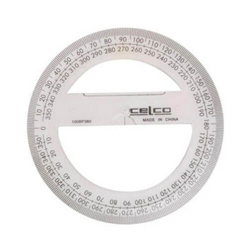 Celco 360 Degree Full Circle Protractor 10cm (Clear) - 50pcs