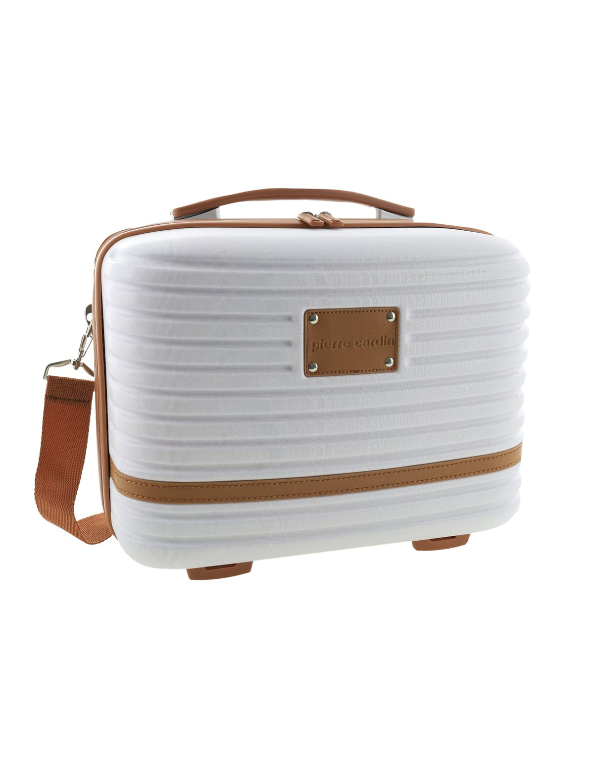 Pierre Cardin Large Hard-Shell Suitcase & Mini Beauty Case Set w/ Tag White