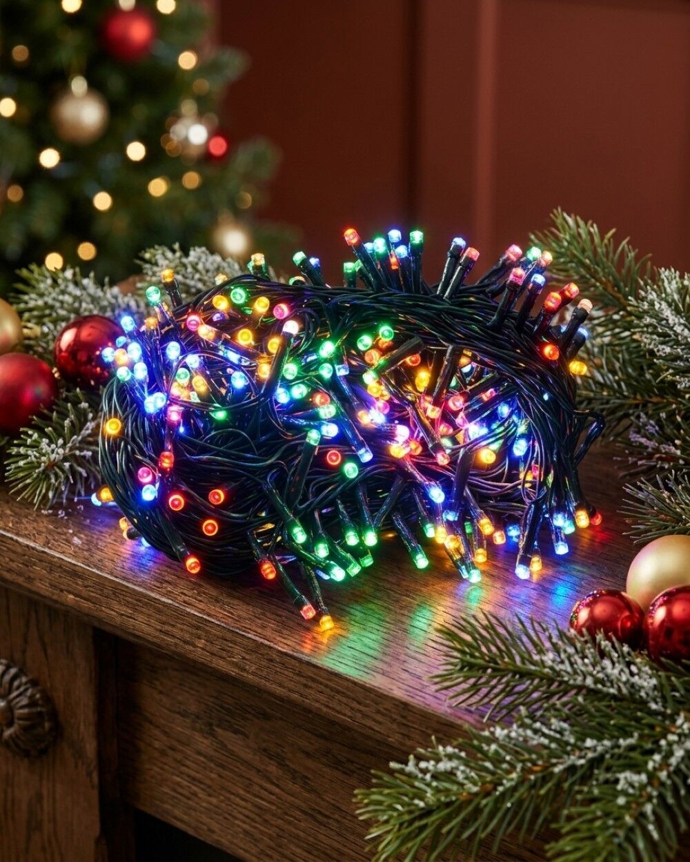 300 Multi Colour LED WiFi Smart App String Fairy Lights 8 Function | 15mRed, Green, Blue & Orange