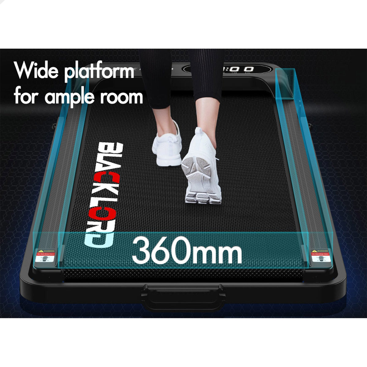 BLACK LORD Treadmill Electric Walking Pad Folding Incline Remote Control (Black)