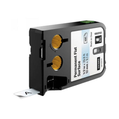 Dymo XTL Black on Clear Label Tape 12mm - Flat Surface