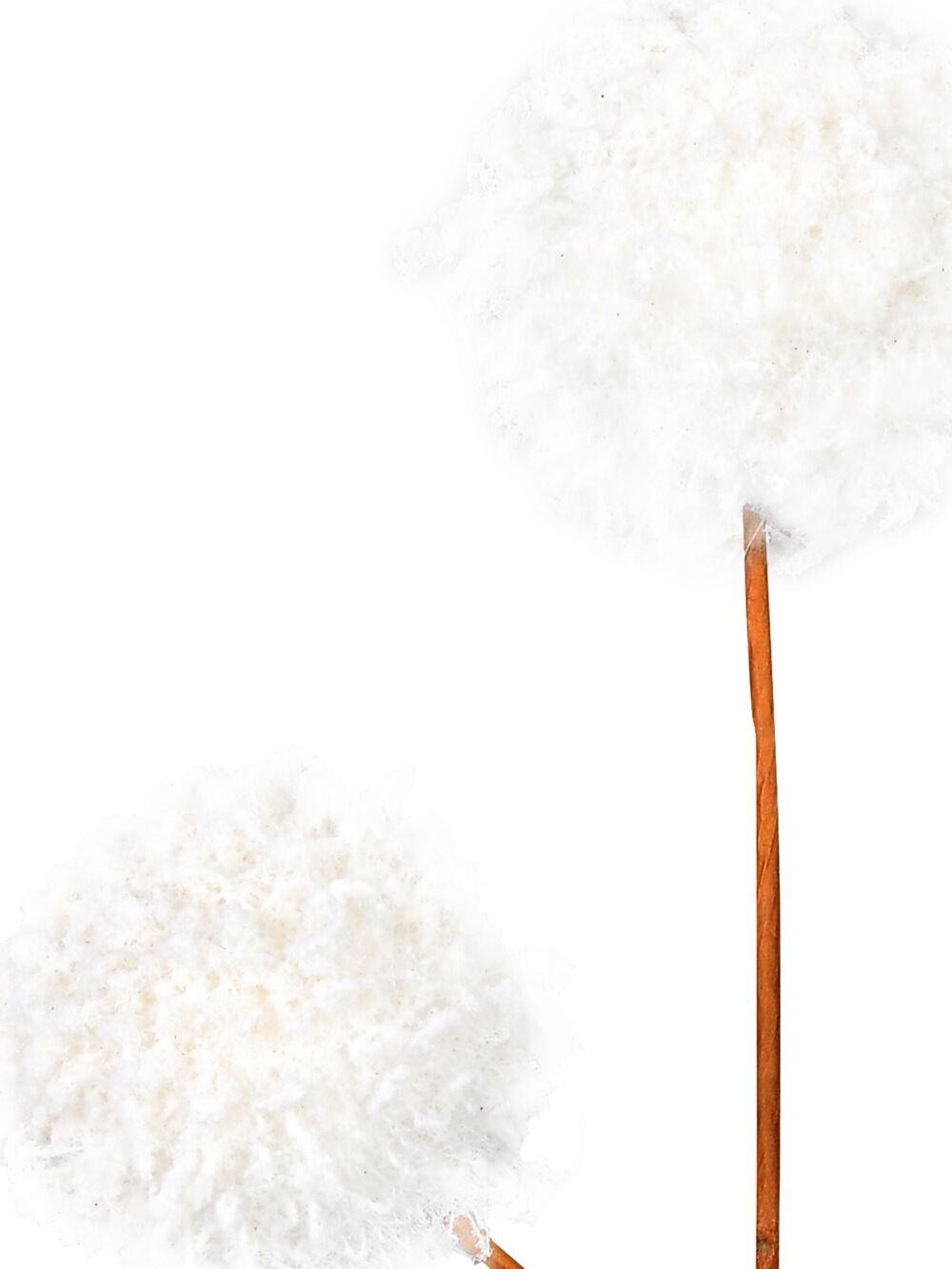 White Frosted Pom Pom Snowballs Christmas Tree Clip Pick | 12cmWhite