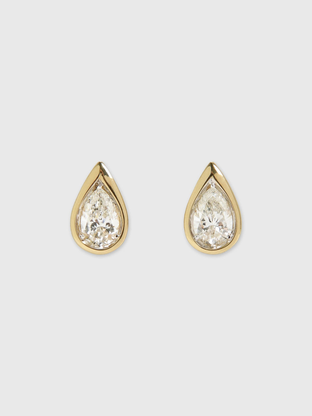 Francie B. Pear Bezel Diamond Earrings