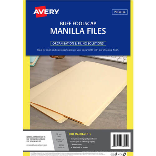 Avery Manilla Folder Foolscap (20pk) - Buff