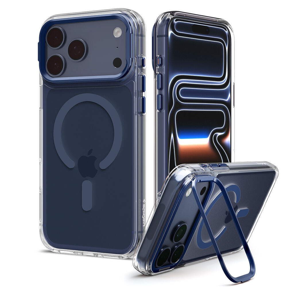 SPIGEN Ultra Hybrid Optik S MagSafe Case for iPhone 18 Pro/17 Pro (Clear Case / Deep Blue Ring)