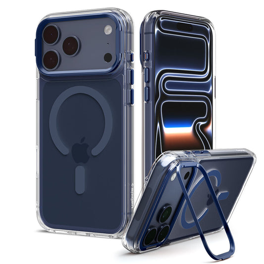 SPIGEN Ultra Hybrid Optik S MagSafe Case for iPhone 18 Pro/17 Pro (Clear Case / Deep Blue Ring)