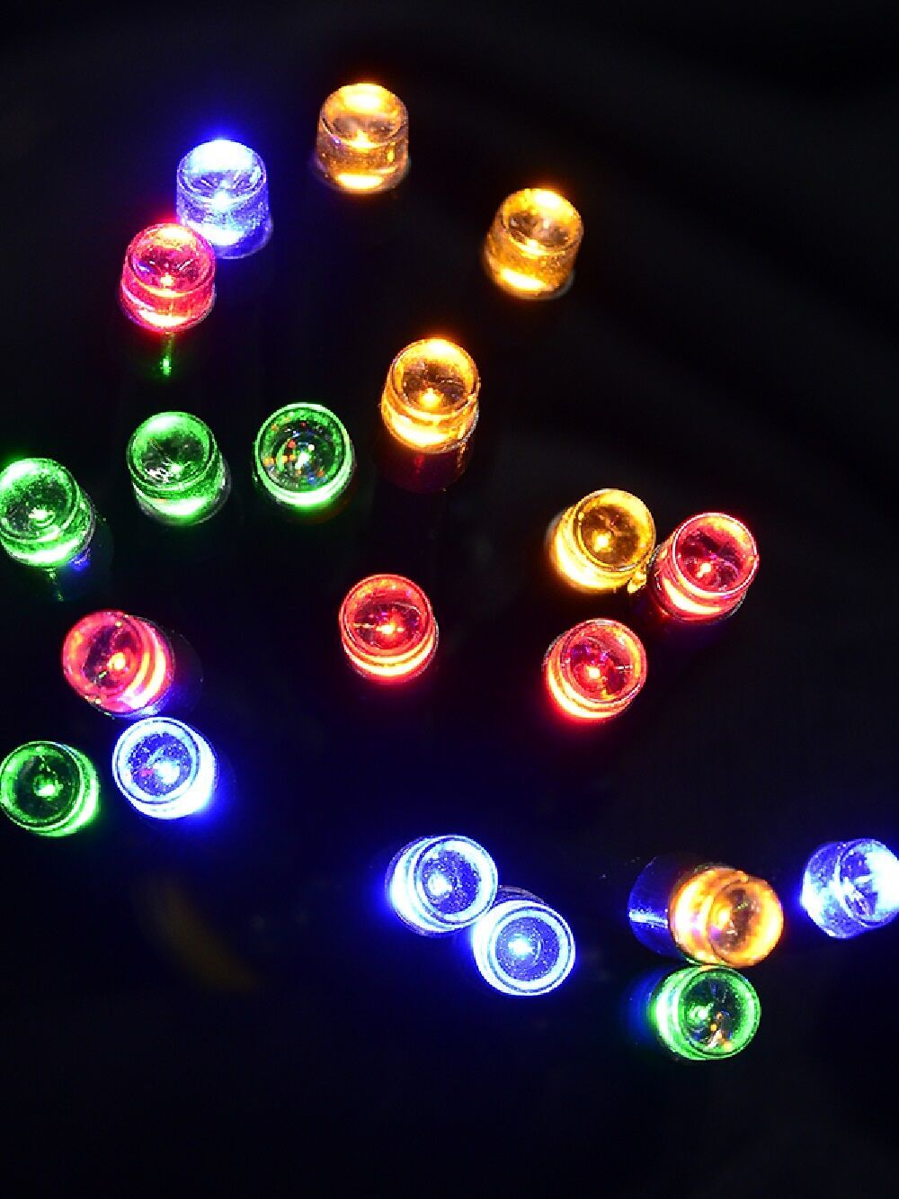 20 Multi Colour LED String Fairy Battery Lights With Static & Flash | 2.4mBlue, Green, Orange & Red