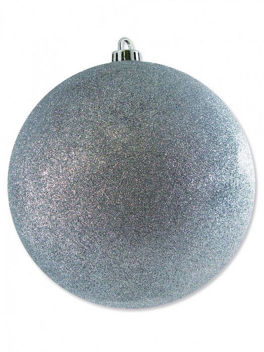 Majestic Silver Glitter Large Display Bauble | 20cmSilver