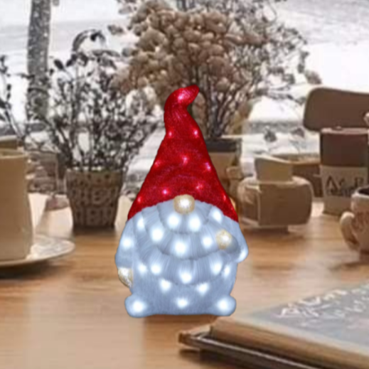 Lexi Lighting Acrylic Red Santa Gonk Christmas Lights