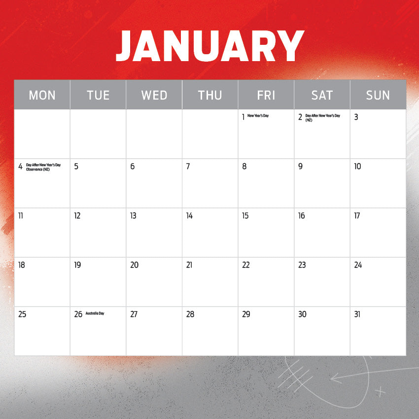 AFL Sydney Swans Calendar 2027
