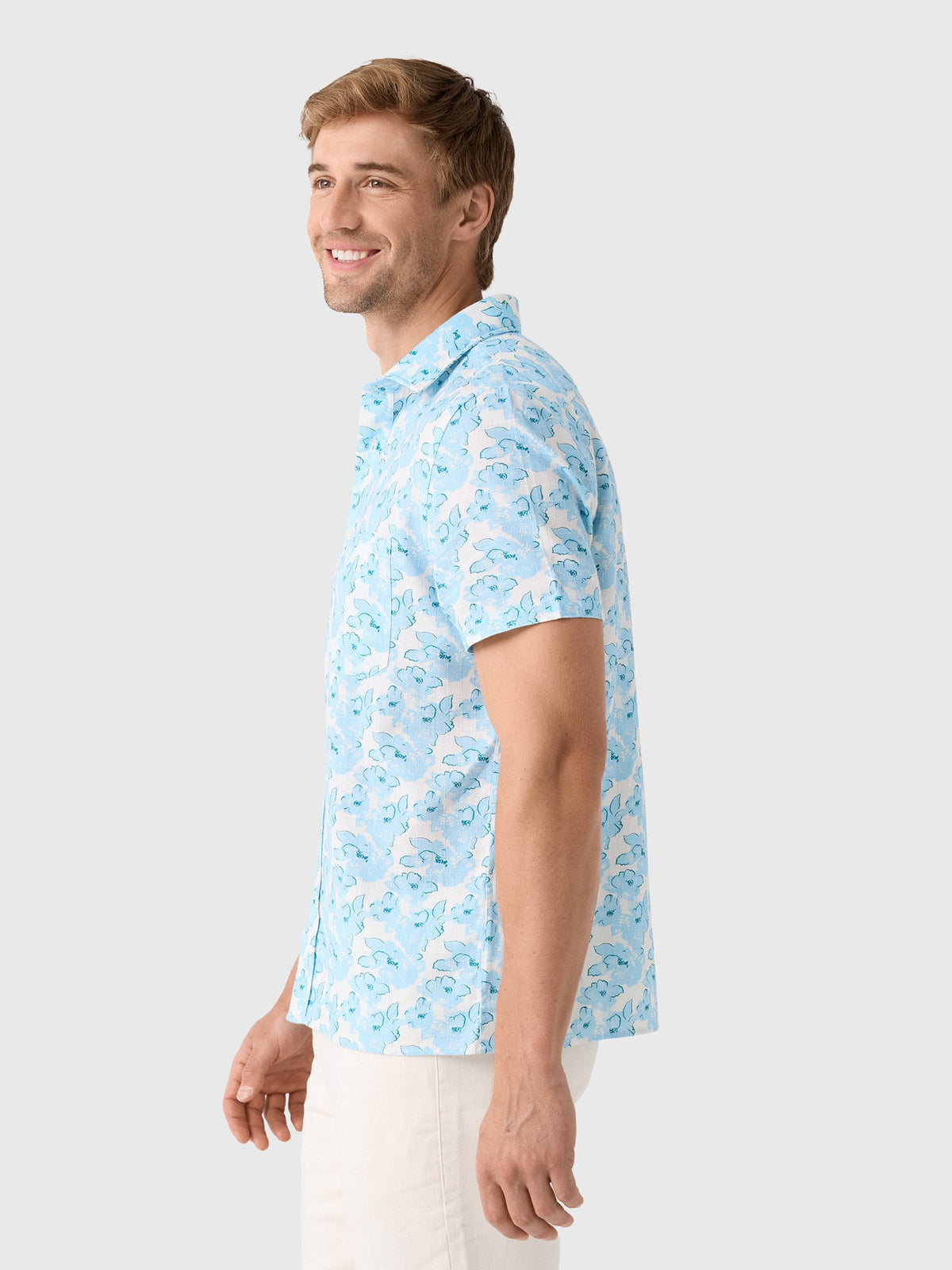 Billy Reid Men's Textured Painted Floral Treme Shirt