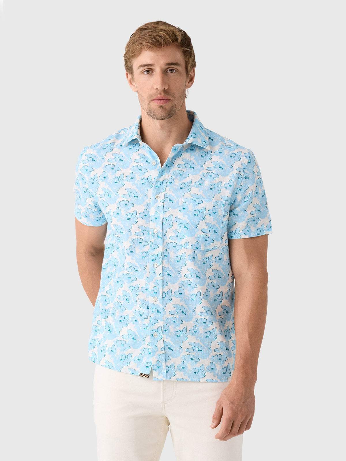Billy Reid Men's Textured Painted Floral Treme Shirt