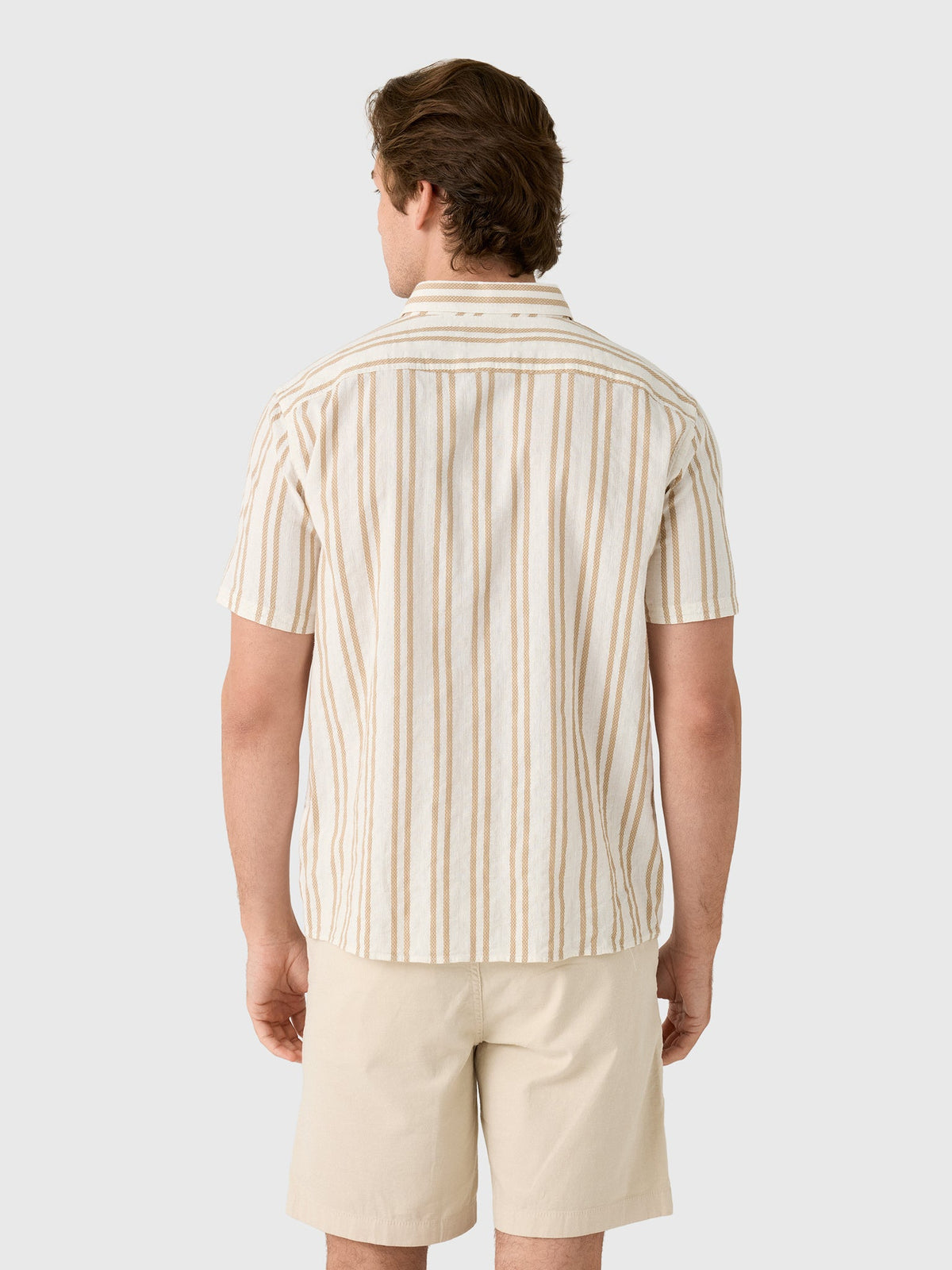 Billy Reid Men's Short Sleeve Textured Dobby Stripe Contrast Treme Shirt