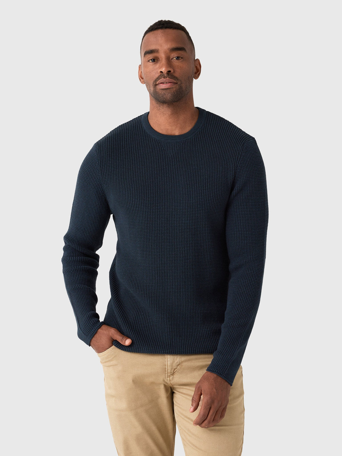 Billy Reid Men's Martin Mini Waffle Crew