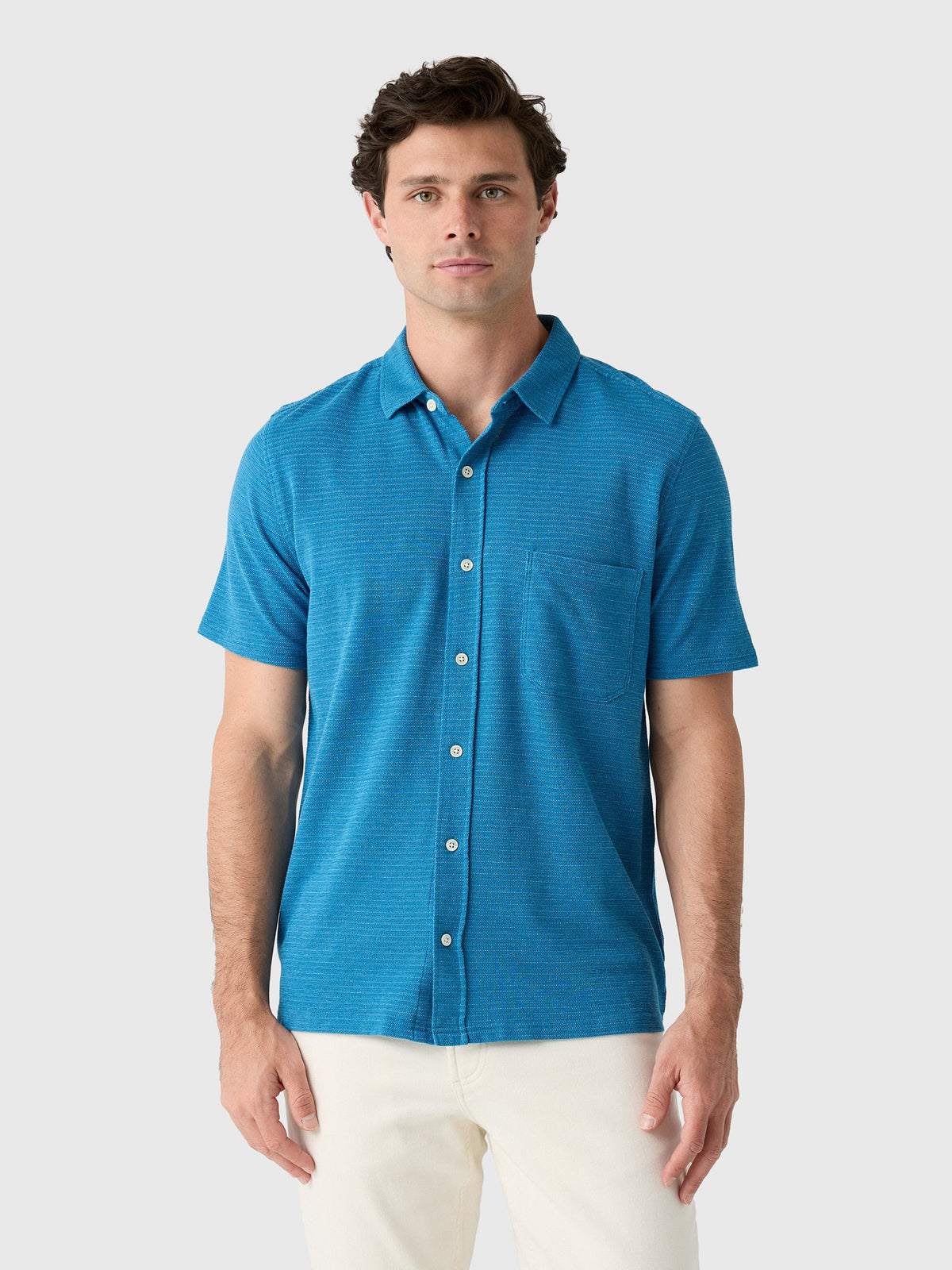 Billy Reid Men's Short Sleeve Textured Treme Knit Shirt